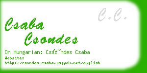 csaba csondes business card
